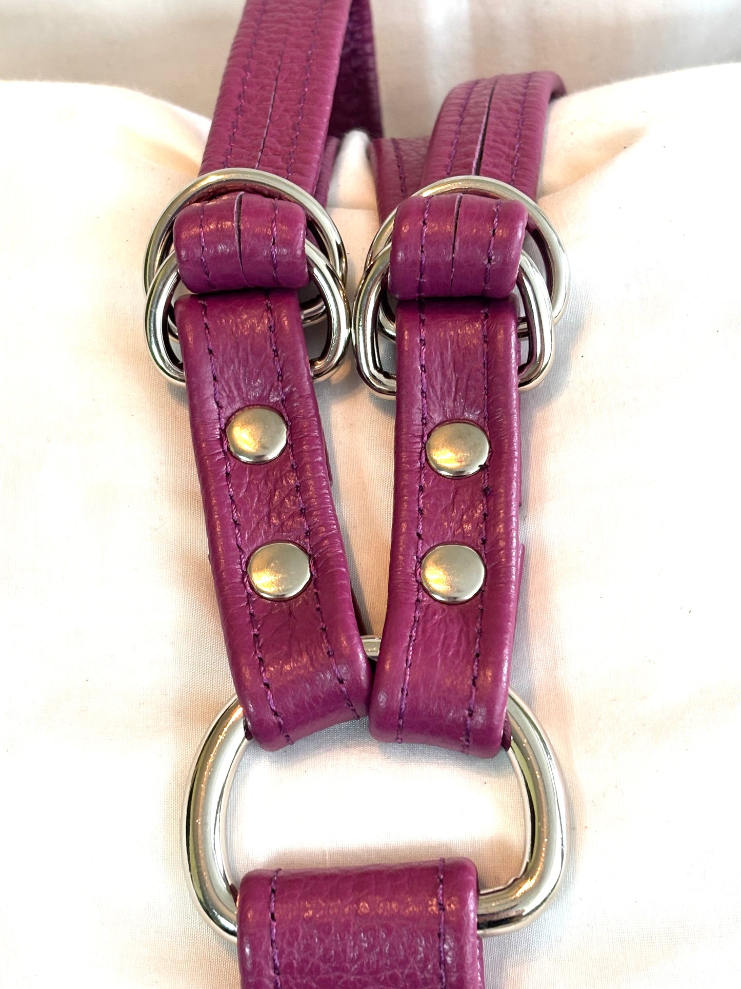 Thigh Harness Strapon - Sunrise Pink Leather - Size Inclusive