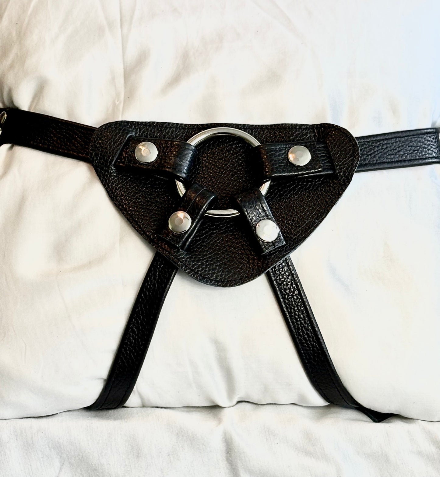 Strapon Harness - Black Leather - Size Inclusive
