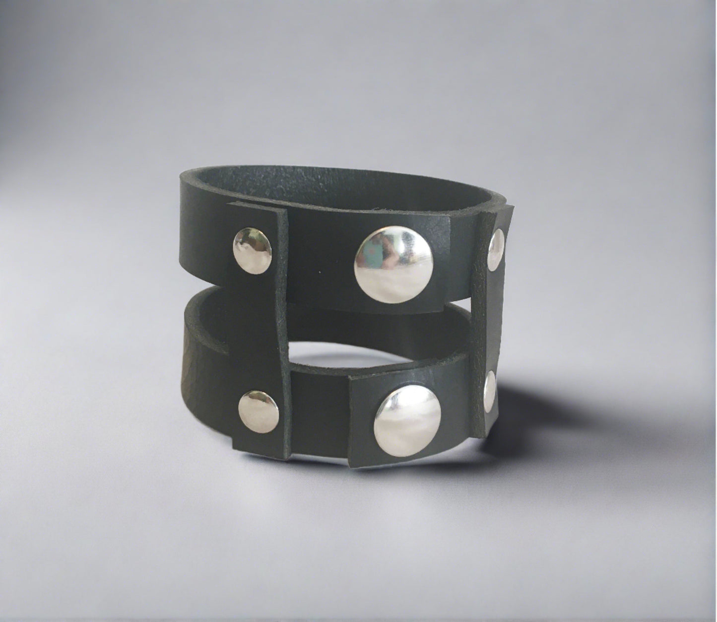 black leather cuff