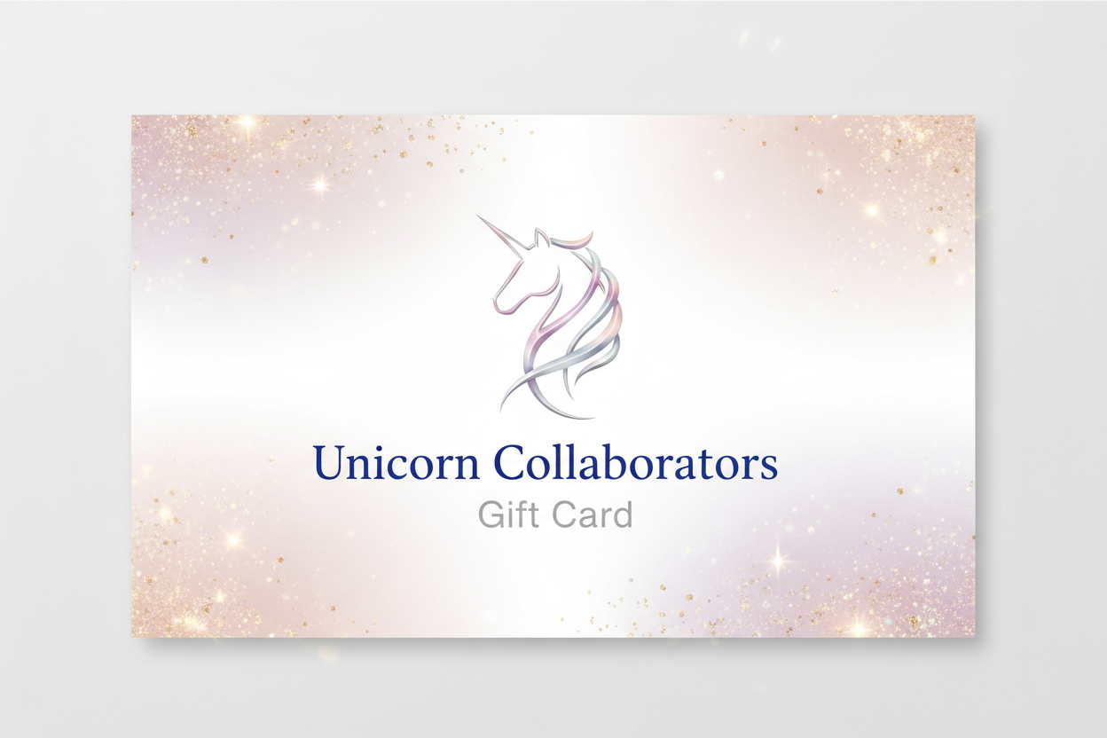 A simple Unicorn Collaborators Gift Card without a denomination