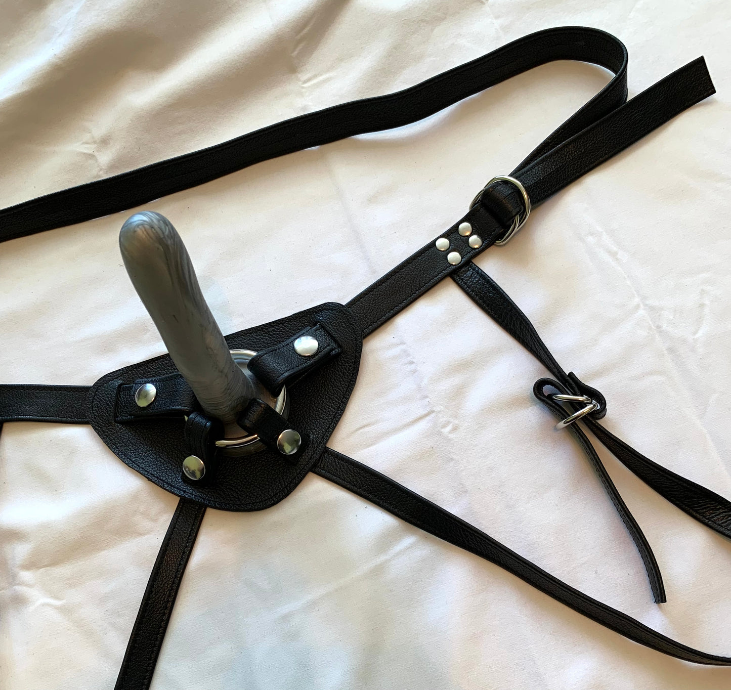 Strapon Harness - Black Leather (Size Inclusive)