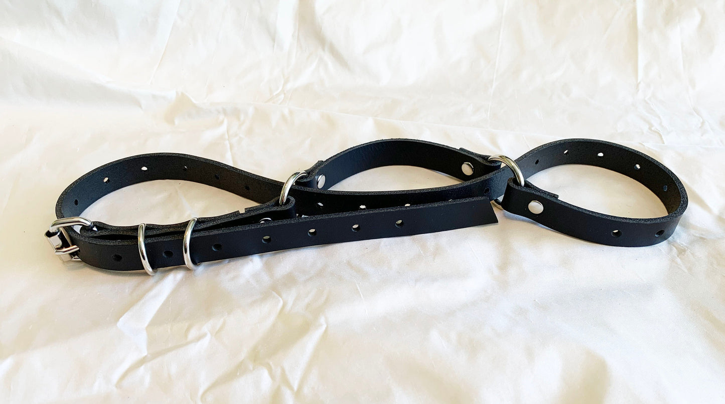 Bondage Belt - Restraints - 3/4 inch Black Leather